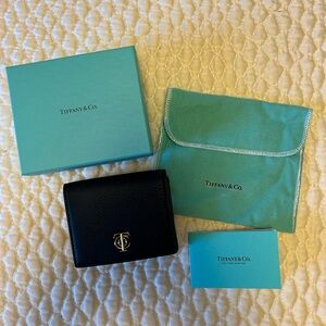 Beautiful Tiffany Black Leather Tri-fold Wallet